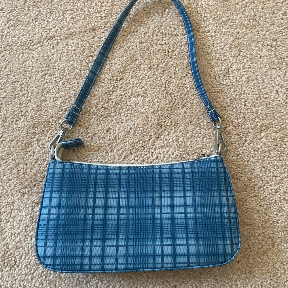 brandy melville plaid blue mini purse bag